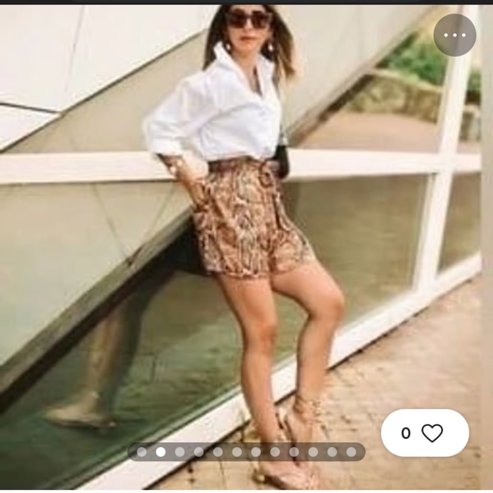 ZARA Snake Print Shorts, Size XS